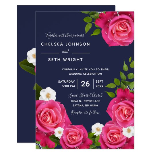 Convite Casamento Cor De Rosa Azul E Cor De Rosa Da Zazzle Com Br Jantar do casamento de robson e pamella. convite casamento cor de rosa azul e cor de rosa da