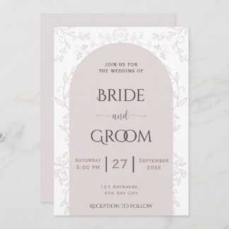 Convite Casamento cor-de-rosa com design e rosa