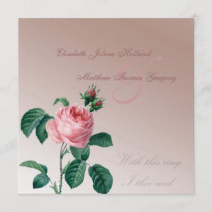 Convite Casamento cor-de-rosa da névoa cor-de-rosa
