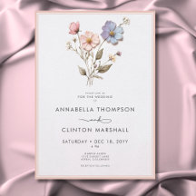 Casamento Cor-de-Rosa do Pastel Pressionado Modern