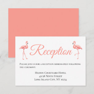 Convite Casamento Cor-de-Rosa Recepção Flamingo Casamento