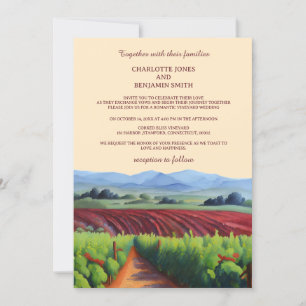 Convite Casamento Cor de Vinho da Vinha Rústica