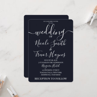 Convite Casamento Cor Sólida Minimalista Personalizado