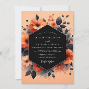 Convite Casamento Coral Carvão Vesper