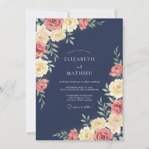 Convite Casamento Coral Ranunculus Eucalipto Cinza Meia-No