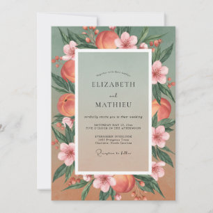 Convite Casamento Coral Ranunculus Olive Eucalyptus