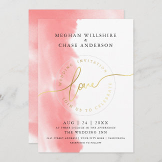Convite CASAMENTO | Coral Rosa
