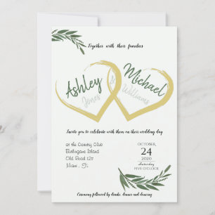 Convite Casamento Cordial de Elegante Chic Greenery Aquare