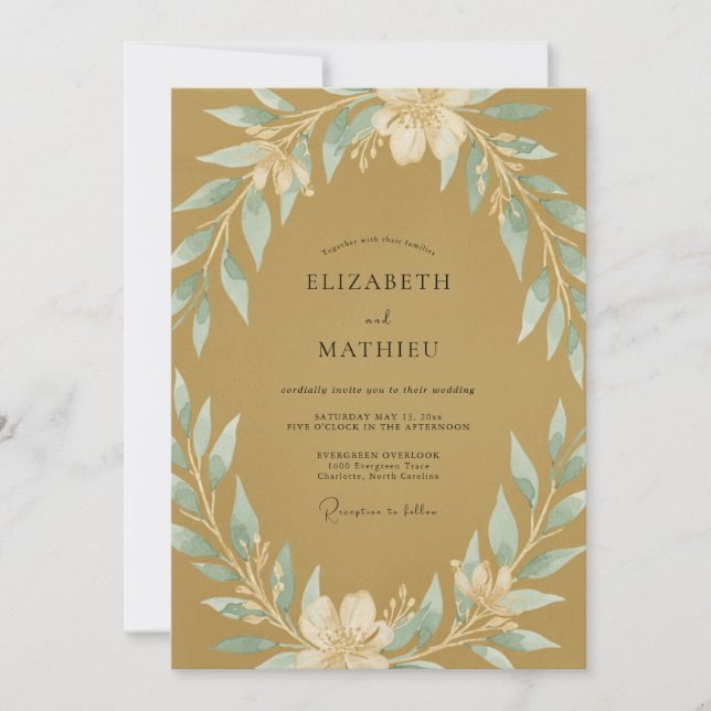 Convite Casamento Coroa Âmbar (Frente)