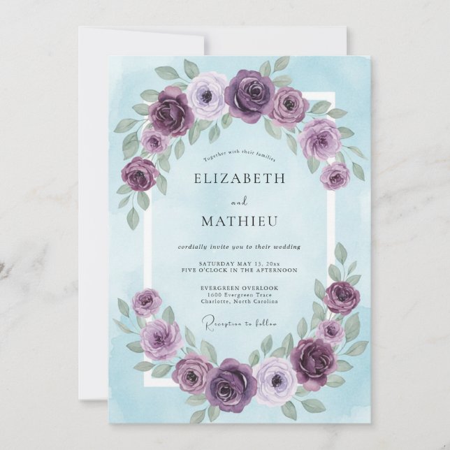 Convite Casamento Coroa Celeste de Ámbar (Frente)