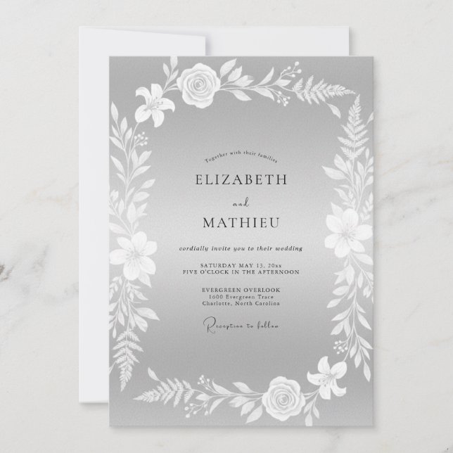 Convite Casamento Coroa de Prata (Frente)
