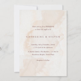 Convite Casamento Costeiro Beige Watercolor
