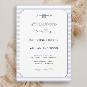 Convite Casamento Costeiro Náutico da Caligrafia do Nó Inf