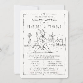 Convite Casamento Country Dancing Goats