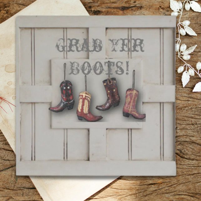 Convite casamento country western vintage cowboy (vintage western country cowboy wedding invitation)