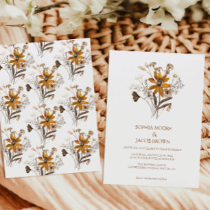 Convite Casamento Cream Terracotta Wildflower Boho