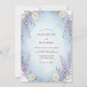 Convite Casamento Creme de Violeta Roxa