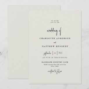 Convite Casamento Creme Fiel para Sempre