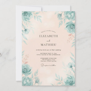 Convite Casamento Creme Pintado com Espuma do Mar