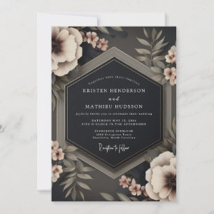 Convite Casamento Crepuscular Carvão Taupe