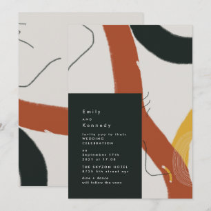 Convite Casamento criativo de Abstrato de arte pintada mod