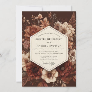 Convite Casamento Crimson Baroque Bloom