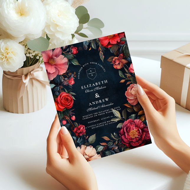 Convite Casamento Crimson Noir  (Criador carregado)