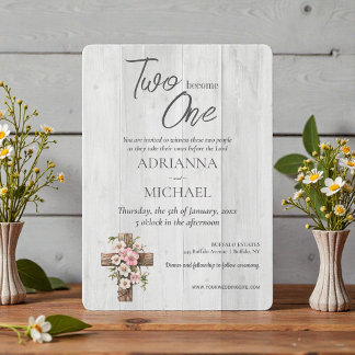 Convite Casamento Cristão Dois se Tornam Um