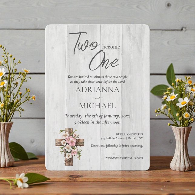 Convite Casamento Cristão Dois se Tornam Um (Criador carregado)
