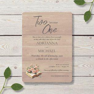 Convite Casamento Cristão Dois se Tornam Um