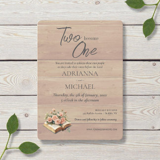 Convite Casamento Cristão Dois se Tornam Um