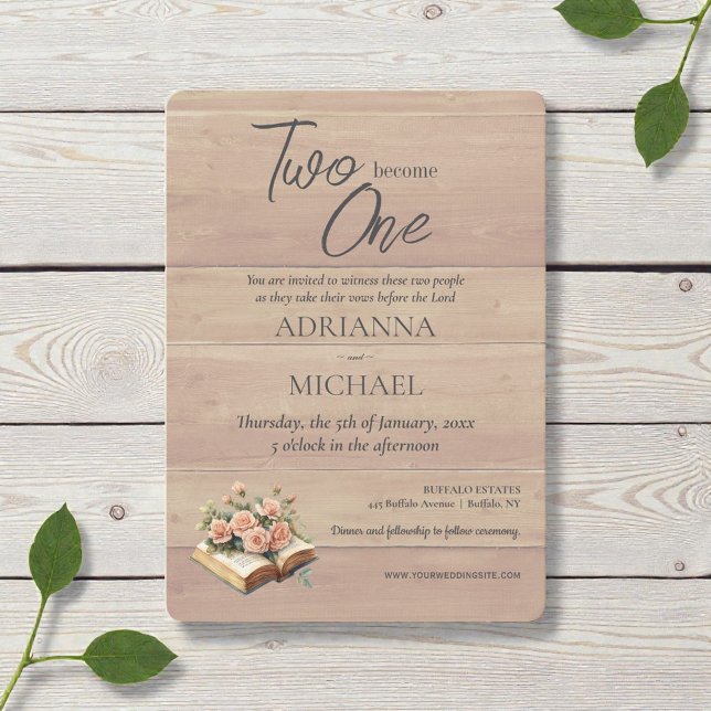 Convite Casamento Cristão Dois se Tornam Um (Criador carregado)