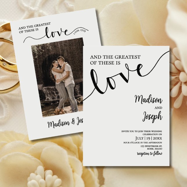 Convite Casamento Cristão Elegante Tipografia Simples (Criador carregado)