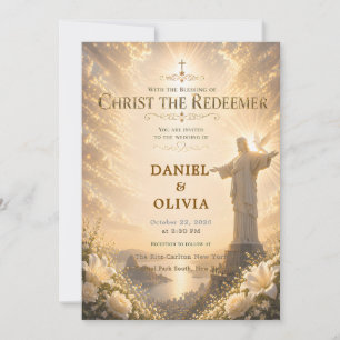 Convite Casamento Cristão Personalizado Cristo o Redentor