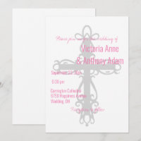 Casamento Cristão Rosa Religioso Cruzado Elegante