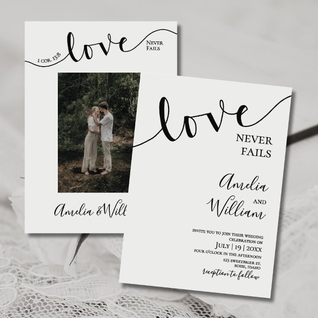 Convite Casamento, Cristão, Simples, Elegante, Tipografia, (Criador carregado)