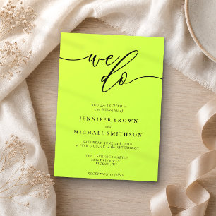Convite Casamento Cyber Lime Jet Black Signature We Do Typ