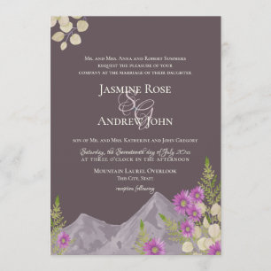 Convite Casamento da ameixa dos ásteres da montanha