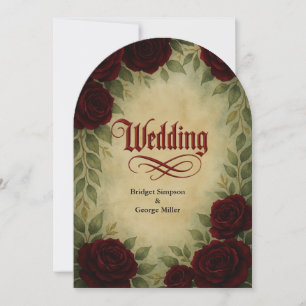 Convite casamento da antiga vintagem gótica de rosa