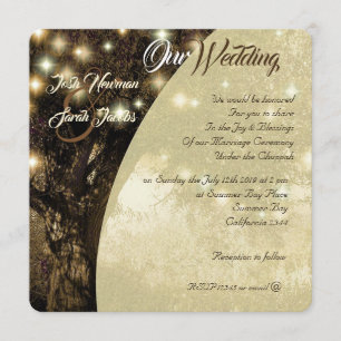 Convite Casamento da Árvore da Vida à Noite Judaica