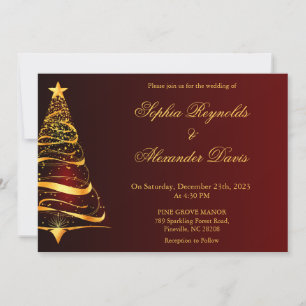 Convite Casamento da árvore de Natal minimalística Chic El