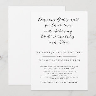 Convite Casamento da Caligrafia Cristã Elegante