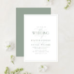 Convite Casamento da Caligrafia Verde do Modern Sage<br><div class="desc">Trendy, elegante e moderno, este simples e minimalista design de casamento da tipografia verde sensual apresenta 'O Casamento de' na caligrafia moderna e no texto Serif como a principal reportagem de design, e é baseado no nosso convite de chá de panela mais vendido. A parte traseira da placa apresenta uma...</div>