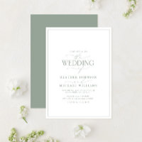 Casamento da Caligrafia Verde do Modern Sage