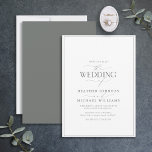 Convite Casamento da Caligrafia Verde Moderna Eucalyptus<br><div class="desc">Trendy, elegante e moderno, este simples e minimalista design de casamento de eucalipto verde e tipografia branca apresenta 'O Casamento de' em caligrafia moderna e texto Serif como a principal reportagem de design, e é baseado no nosso convite de chá de panela mais vendido. A parte traseira da placa apresenta...</div>