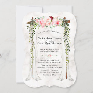 Convite Casamento da Cana de Flores Selvagens de Sangue Ro