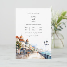 Convite Casamento da Cena da Cidade da Cidade do Pais de P