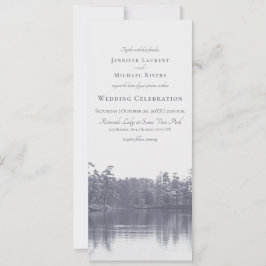 Convite casamento da cinza azul da paisagem do lago plácid