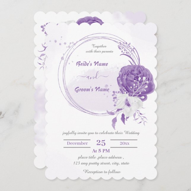 Convite casamento da coroa romântica (Frente/Verso)