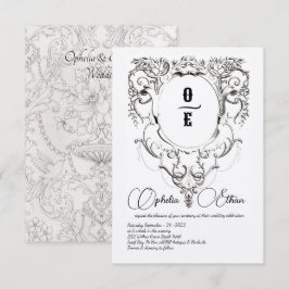 Convite Casamento da crista do Monograma Vitoriano